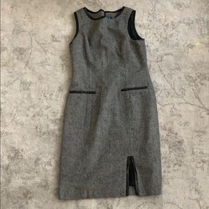 Calvin Klein grey a line black leather dress